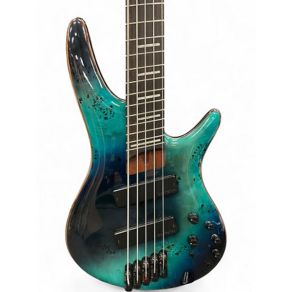 Used Ibanez SRMS805 Tropical Seafloor Electric Bass Guitar