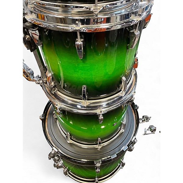 Used Pearl 6 Piece SESSION MAPLE CUSTOM GREEN BURST Drum Kit