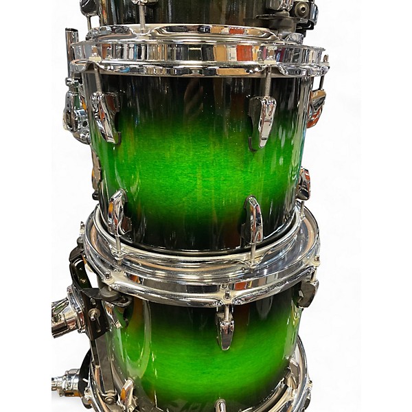 Used Pearl 6 Piece SESSION MAPLE CUSTOM GREEN BURST Drum Kit