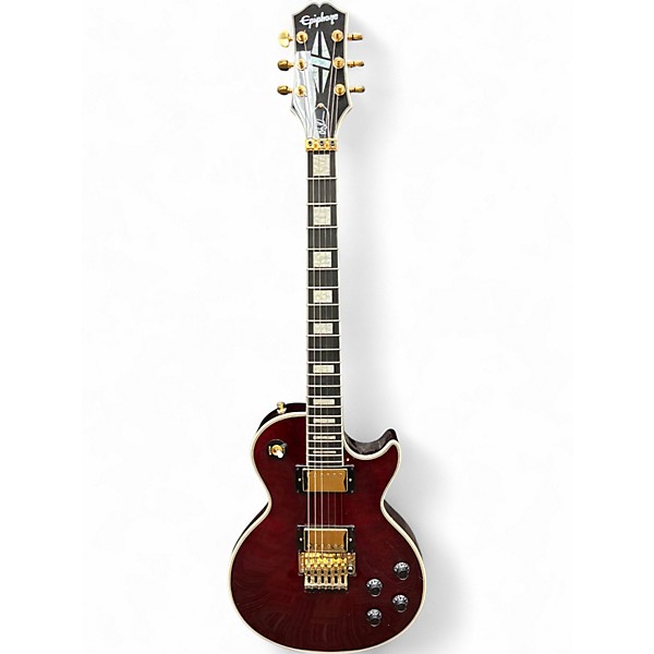 Used Epiphone Alex Lifeson Les Paul Custom Axcess Ruby Solid Body Electric Guitar