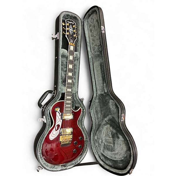 Used Epiphone Alex Lifeson Les Paul Custom Axcess Ruby Solid Body Electric Guitar