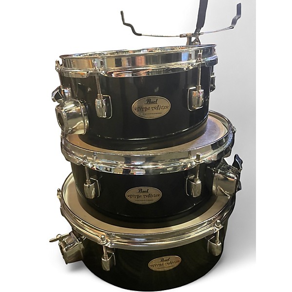 Used Pearl 4 Piece Rhythm Traveler Compact Black Drum Kit