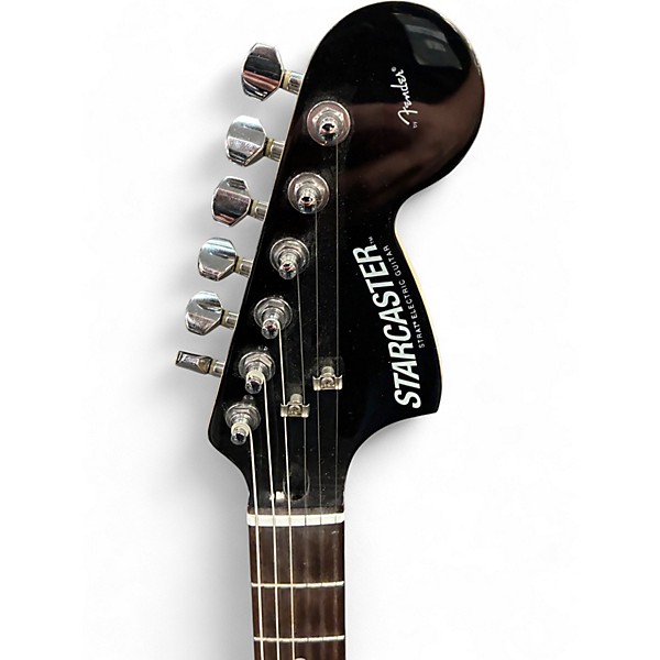 Used Starcaster by Fender Stratocaster Black Solid Body Electric Guitar