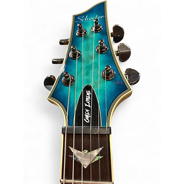 Used Schecter Guitar Research omen elite Ocean Blue Burst Solid Body Electric Guitar