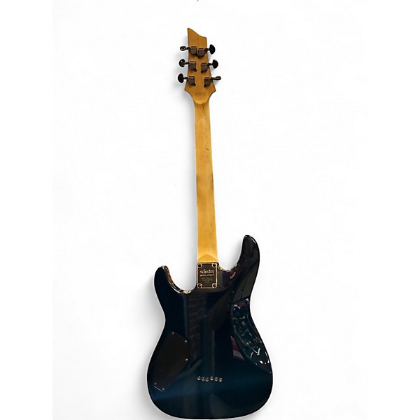 Used Schecter Guitar Research omen elite Ocean Blue Burst Solid Body Electric Guitar