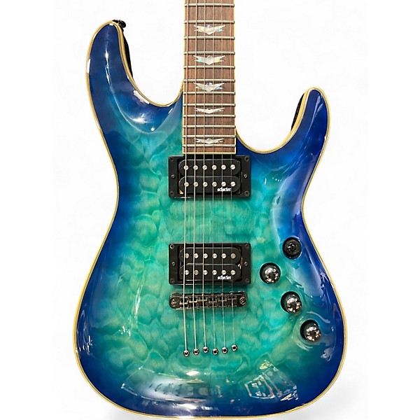 Used Schecter Guitar Research Omen Extreme 6 Blue Solid Body Electric Guitar