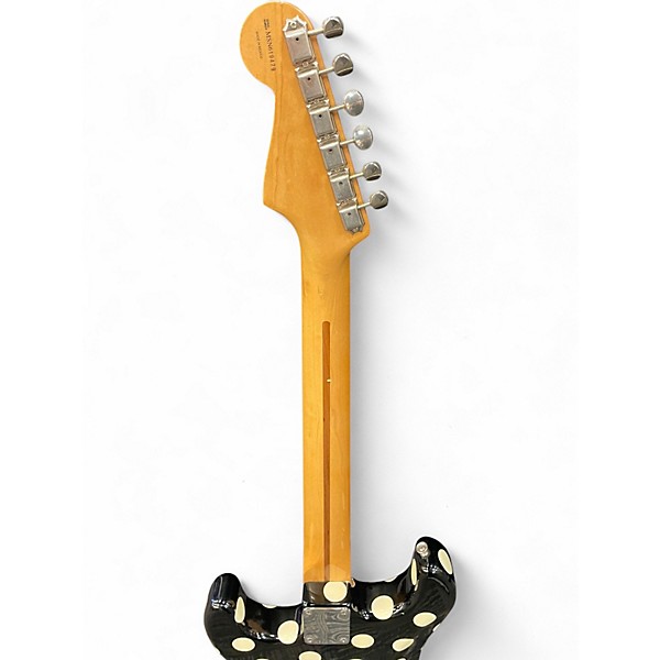 Used 1990s Fender Artist Series Buddy Guy Stratocaster Black With White Polka Dots Solid Body Electric Guitar