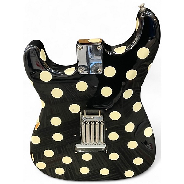 Used 1990s Fender Artist Series Buddy Guy Stratocaster Black With White Polka Dots Solid Body Electric Guitar