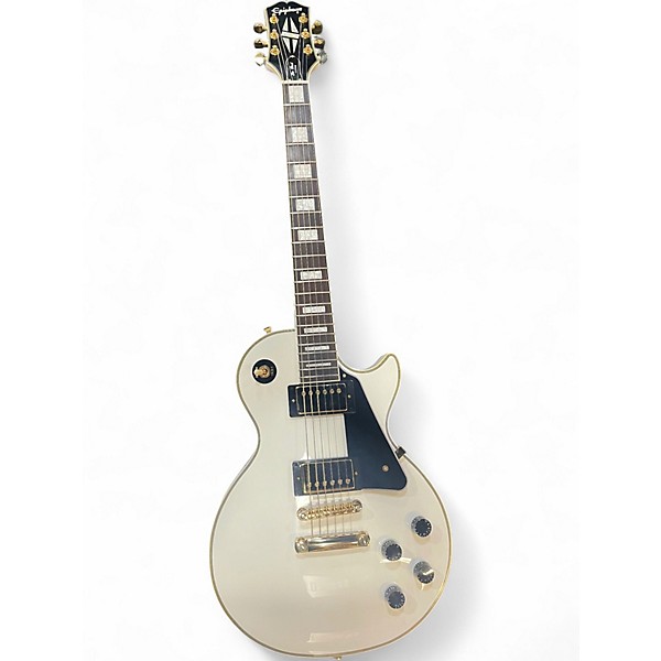 Used Epiphone Les Paul Custom White Solid Body Electric Guitar