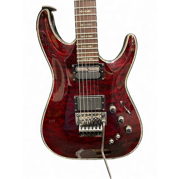 Used Schecter Guitar Research Hellraiser C1 Floyd Rose Black Cherry Solid Body Electric Guitar