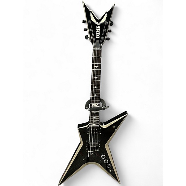 Used 2008 Dean Dime Razorback Stealth Black and Silver Solid Body Electric Guitar