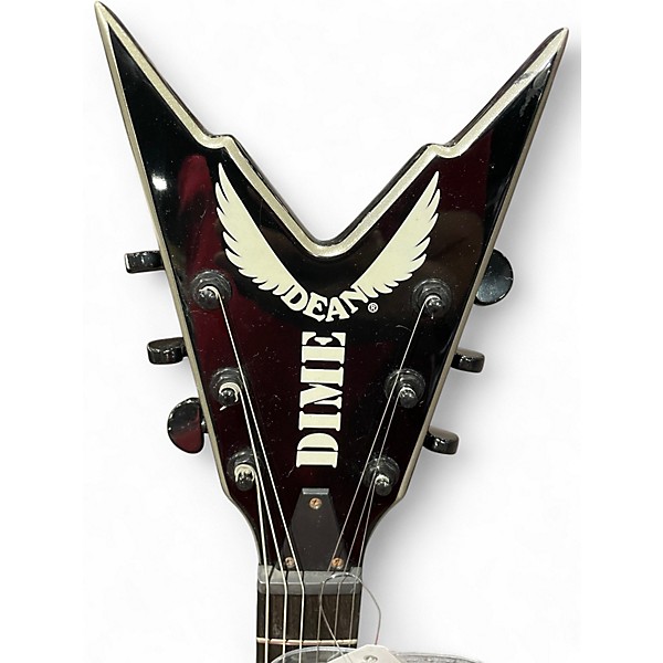 Used 2008 Dean Dime Razorback Stealth Black and Silver Solid Body Electric Guitar