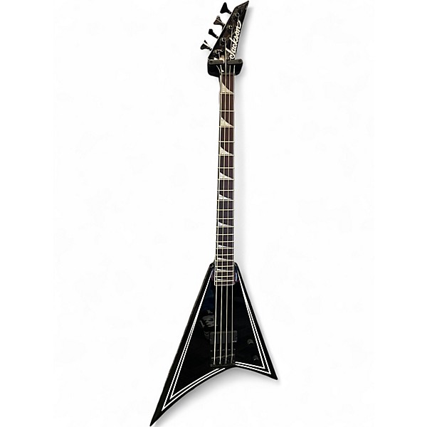 Used Jackson RRB IV BLACK WITH WHITE PINSTRIPE Electric Bass Guitar
