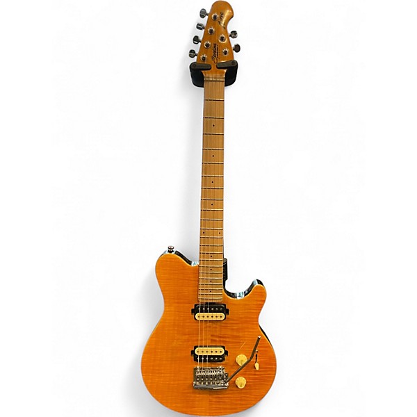 Used Sterling by Music Man Sub AX3 Axis Transparent Yellow Solid Body Electric Guitar