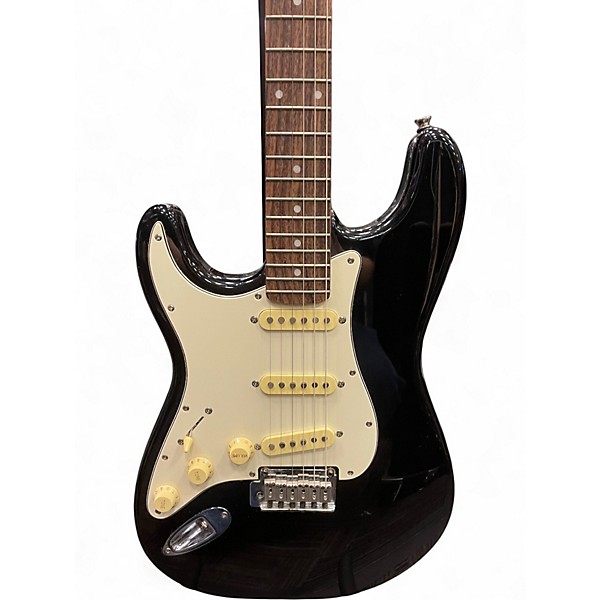 Used Squier Standard Stratocaster Left Handed Black Electric Guitar