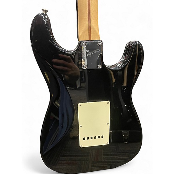 Used Squier Standard Stratocaster Left Handed Black Electric Guitar