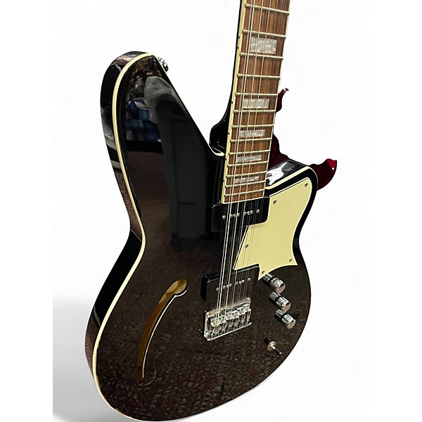Used Reverend Airwave 12 Black Hollow Body Electric Guitar