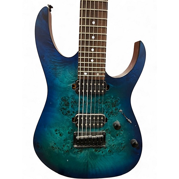 Used Ibanez RG7421 RG Series BLUE BURST Solid Body Electric Guitar