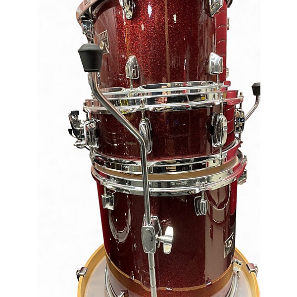 Used TAMA 4 Piece superstar classic red sparkle Drum Kit