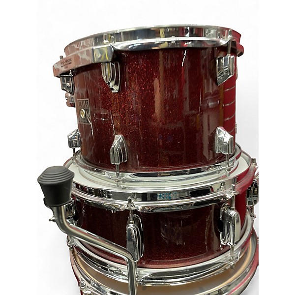 Used TAMA 4 Piece superstar classic red sparkle Drum Kit