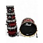 Used Pearl 5 Piece masters MAPEL COMPLETE Candy Apple Red Drum Kit thumbnail