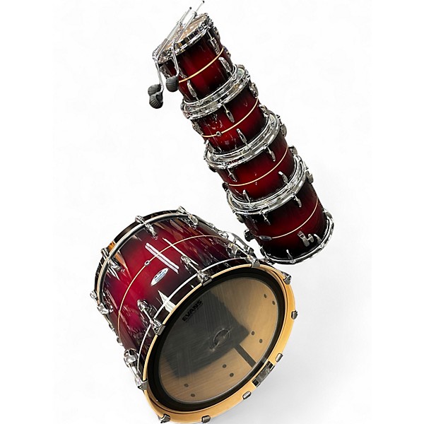 Used Pearl 5 Piece masters MAPEL COMPLETE Candy Apple Red Drum Kit