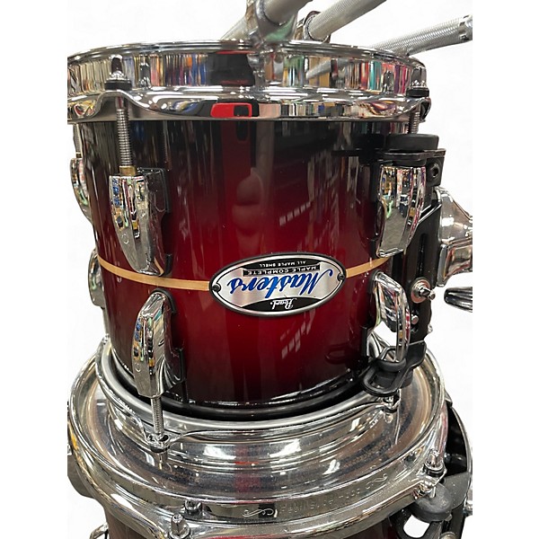 Used Pearl 5 Piece masters MAPEL COMPLETE Candy Apple Red Drum Kit