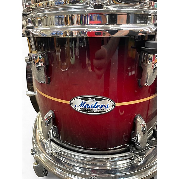 Used Pearl 5 Piece masters MAPEL COMPLETE Candy Apple Red Drum Kit