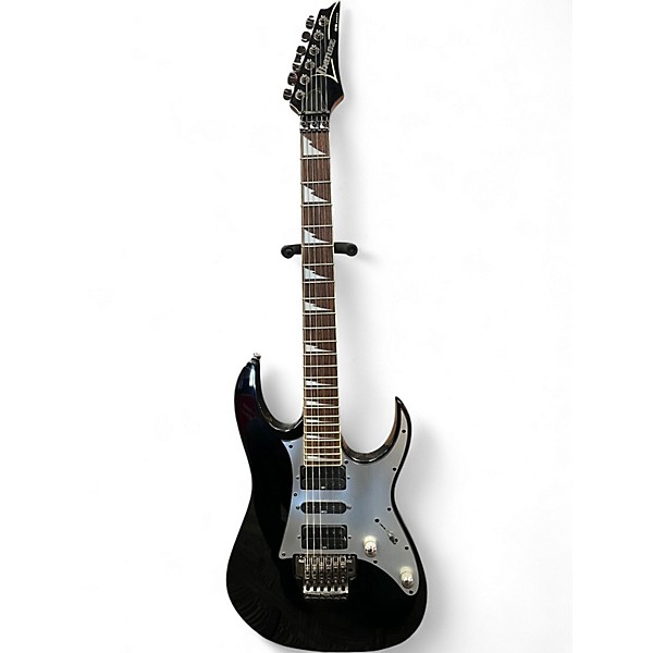 Used Ibanez Rg350 ex Black and Silver Solid Body Electric Guitar