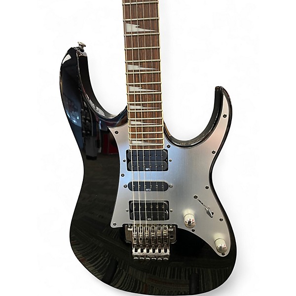 Used Ibanez Rg350 ex Black and Silver Solid Body Electric Guitar