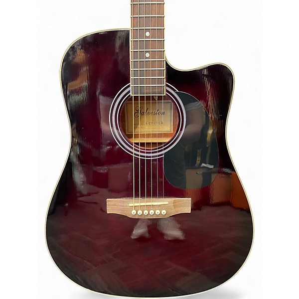 Used Galveston LC599EQ Crimson Red Burst Acoustic Electric Guitar