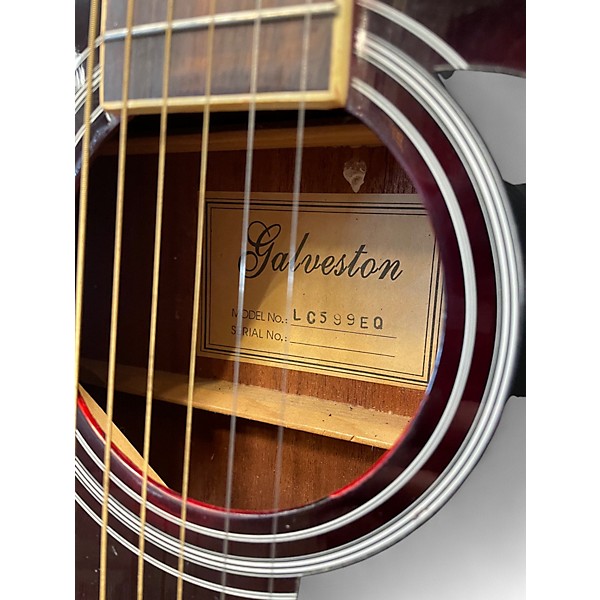 Used Galveston LC599EQ Crimson Red Burst Acoustic Electric Guitar