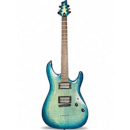 Used Schecter Guitar Research C-6 Elite Ocean Blue Burst Solid Body Electric Guitar