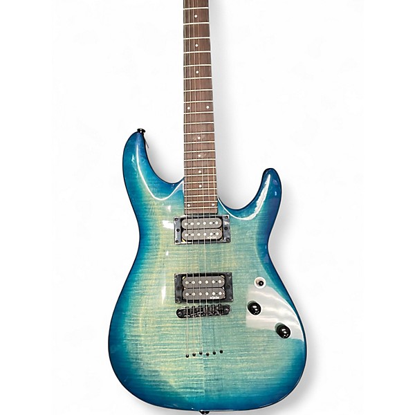 Used Schecter Guitar Research C-6 Elite Ocean Blue Burst Solid Body Electric Guitar