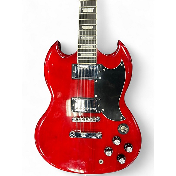 Used Leo Jaymz DOUBLE CUT STANDARD Cherry Solid Body Electric Guitar