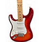 Used 2017 Fender Standard Stratocaster Plus Top Left Handed Aged Cherry Burst Electric Guitar