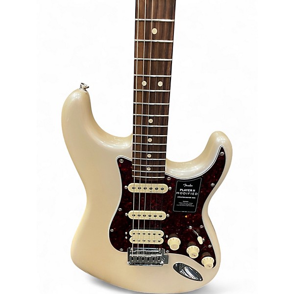 Used Fender player ii modified hss Olympic Pearl Solid Body Electric Guitar