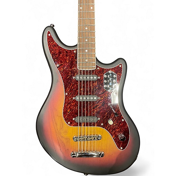 Used Schecter Guitar Research Hellcat VI Baritone 3 Color Sunburst Solid Body Electric Guitar
