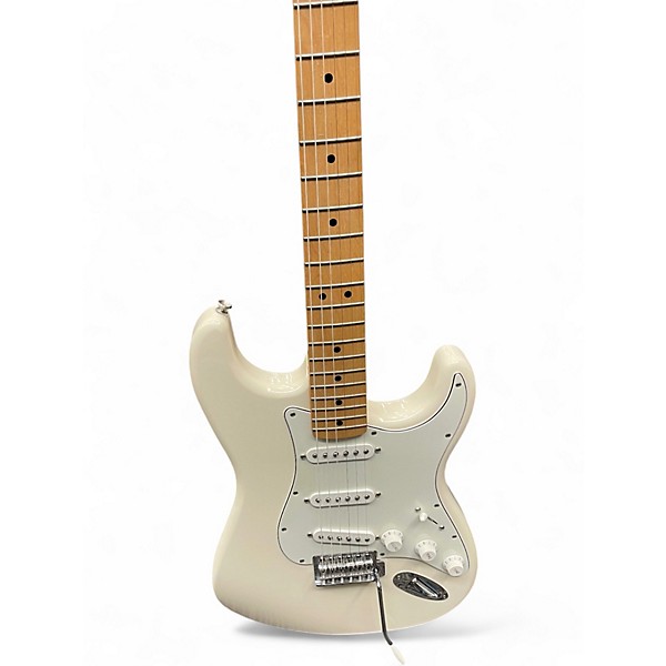 Used Fender Standard Stratocaster Antique White Solid Body Electric Guitar