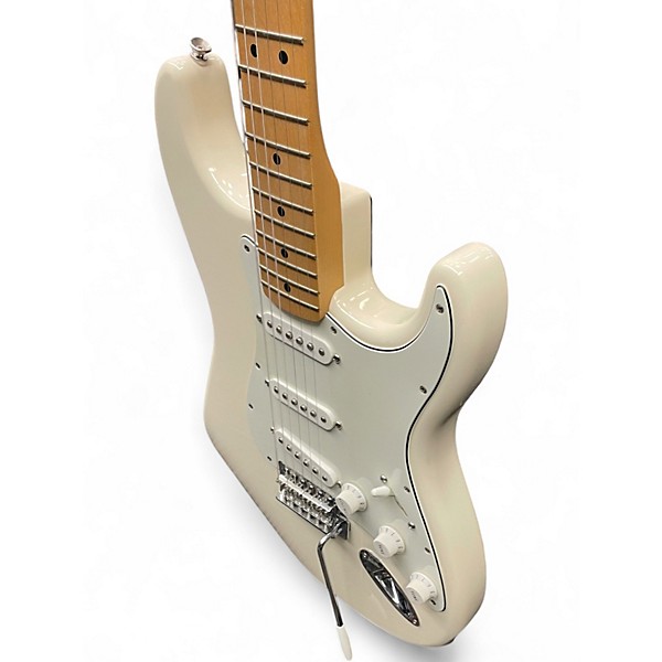 Used Fender Standard Stratocaster Antique White Solid Body Electric Guitar