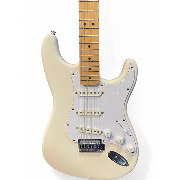 Vintage 1989 Squier Standard Stratocaster Olympic White Solid Body Electric Guitar