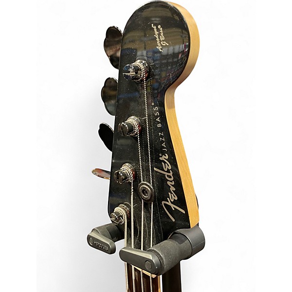 Used Fender Aerodyne Jazz Bass Black and Yellow Electric Bass Guitar