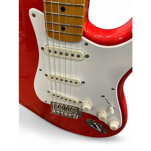 Used Squier Classic Vibe 1950S Stratocaster Candy Apple Red Solid Body Electric Guitar
