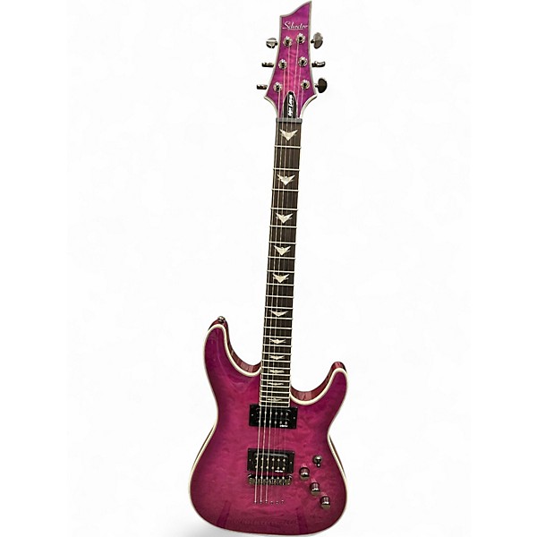 Used Schecter Guitar Research Omen Extreme 6 Pink Solid Body Electric Guitar