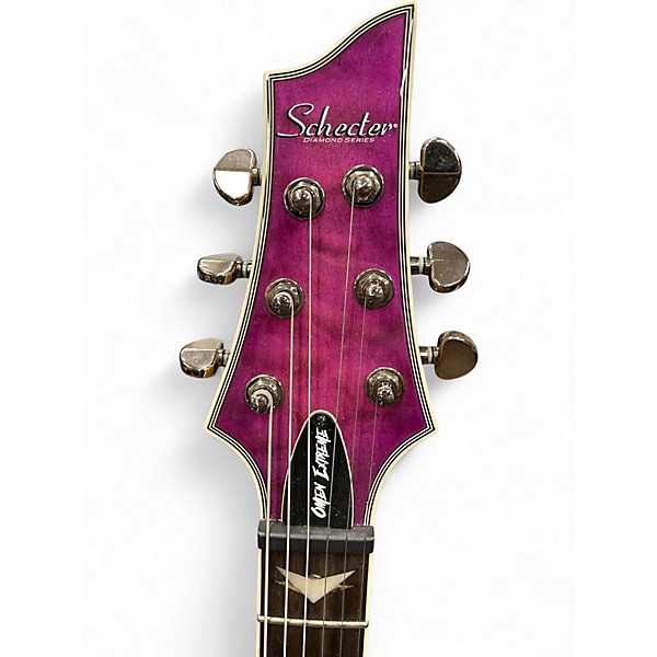 Used Schecter Guitar Research Omen Extreme 6 Pink Solid Body Electric Guitar