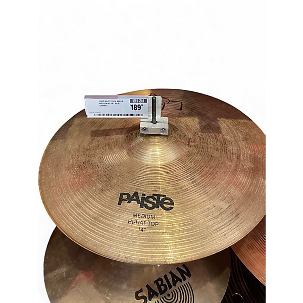 Used Paiste 14in Alpha Medium Hi Hat Pair Cymbal