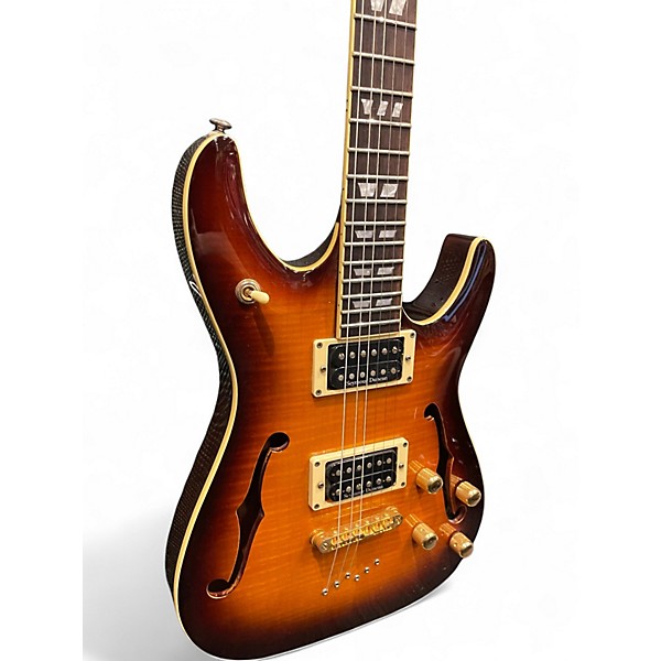 Used Schecter Guitar Research CSH1 Tobacco Sunburst Hollow Body Electric Guitar