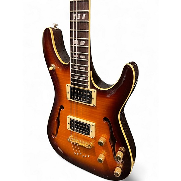 Used Schecter Guitar Research CSH1 Tobacco Sunburst Hollow Body Electric Guitar