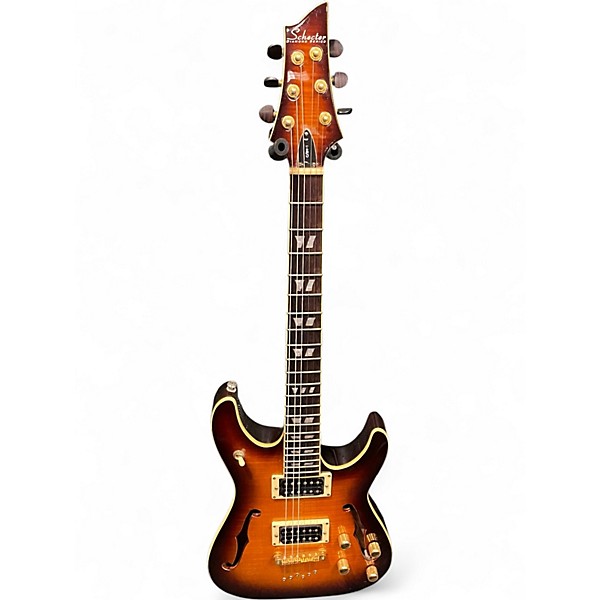 Used Schecter Guitar Research CSH1 Tobacco Sunburst Hollow Body Electric Guitar
