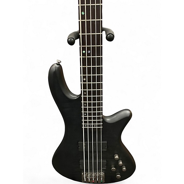 Used Schecter Guitar Research Stiletto Studio 5 String Satin See-Thru Black Electric Bass Guitar